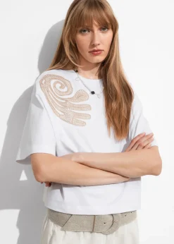 Store & Other Stories Embroidered Boxy T-Shirt White
