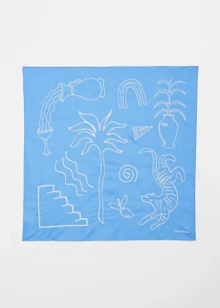 Shop & Other Stories Embroidered Cotton-Voile Scarf Light Blue