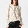 Outlet & Other Stories Embroidered Frill-Cuff Blouse