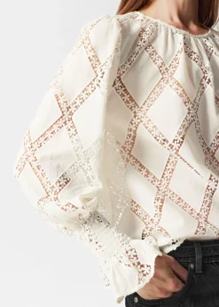 Outlet & Other Stories Embroidered Frill-Cuff Blouse