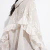 Discount & Other Stories Embroidered Frill-Trimmed Shirt White