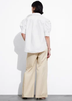Store & Other Stories Embroidered Puff-Sleeve Blouse
