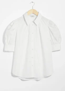 Store & Other Stories Embroidered Puff-Sleeve Blouse