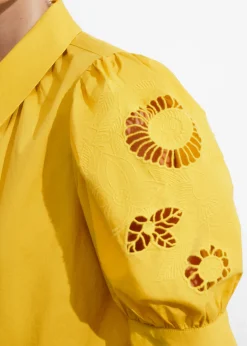 Store & Other Stories Embroidered Puff-Sleeve Blouse