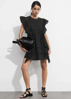 Best & Other Stories Embroidered Ruffle Mini Dress