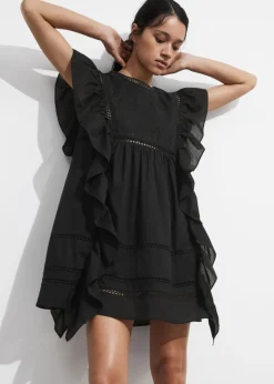Best & Other Stories Embroidered Ruffle Mini Dress