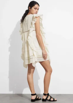 Best & Other Stories Embroidered Ruffle Mini Dress