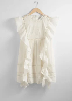 Best & Other Stories Embroidered Ruffle Mini Dress
