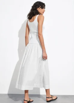 New & Other Stories Embroidered Tank Midi Dress