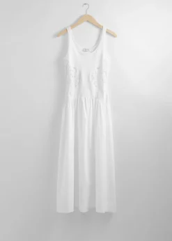 New & Other Stories Embroidered Tank Midi Dress