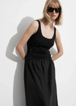 New & Other Stories Embroidered Tank Midi Dress