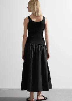 New & Other Stories Embroidered Tank Midi Dress