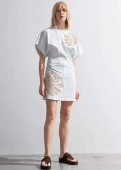 New & Other Stories Embroidered T-Shirt Mini Dress White