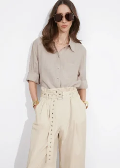 Hot & Other Stories Eyelet-Belt Paperbag Trousers