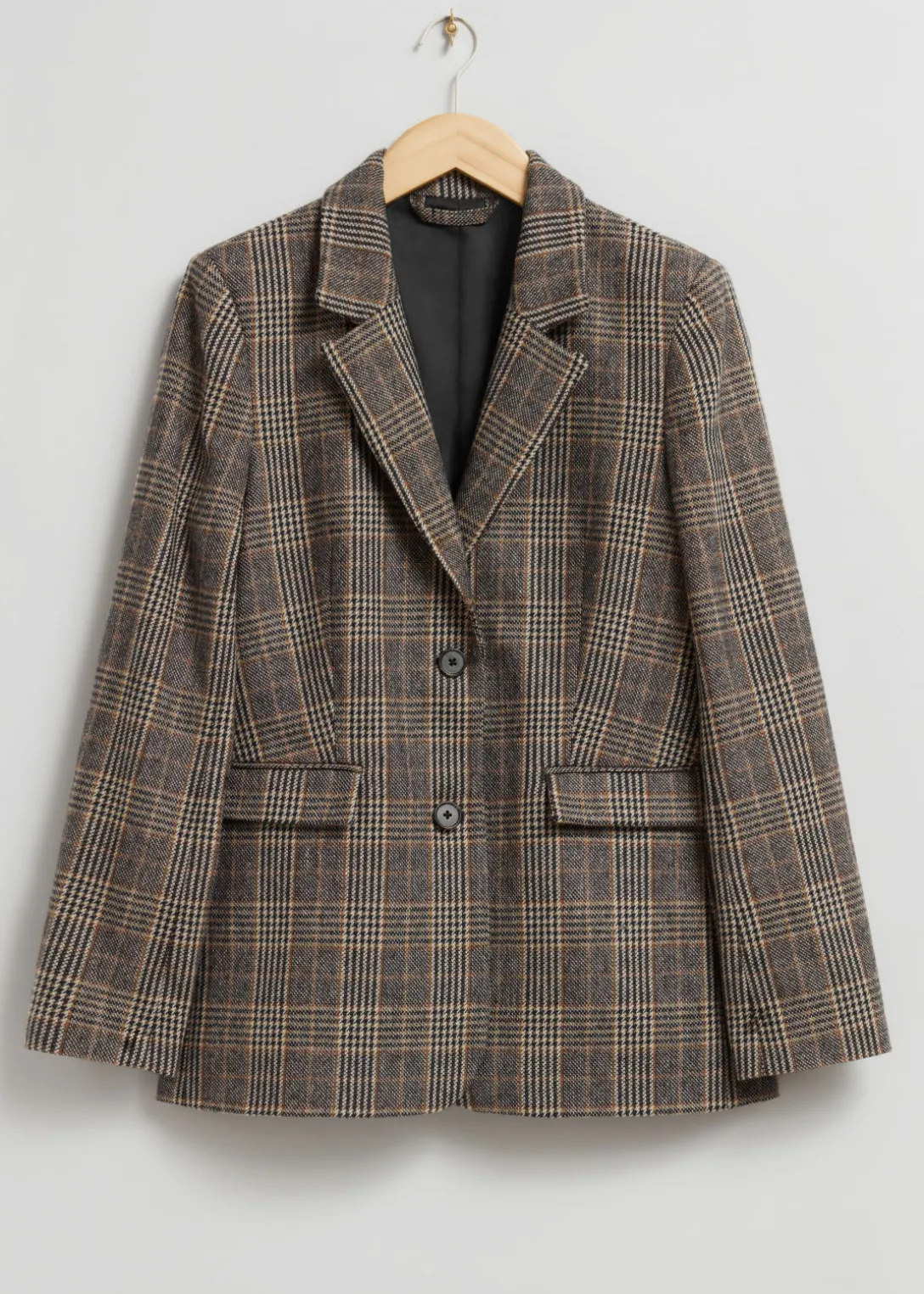 Best Sale & Other Stories Fitted Checked Blazer Beige Checks