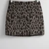 Outlet & Other Stories Fitted Mini Skirt Grey/Black Leo