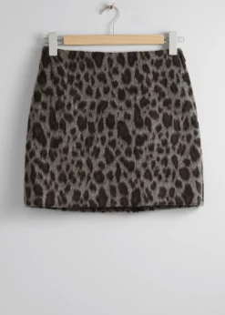 Outlet & Other Stories Fitted Mini Skirt Grey/Black Leo