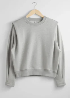 Store & Other Stories Fitted Pleated-Shoulder Sweatshirt