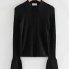 Best & Other Stories Fitted Ribbed Wool Shirt Black