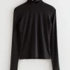 Sale & Other Stories Fitted Turtleneck Top Black