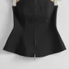Sale & Other Stories Flared Bustier Top Black