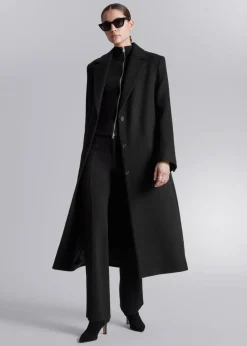 Shop & Other Stories Flared Jersey Trousers Black