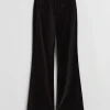 Outlet & Other Stories Flared Velvet Trousers Black