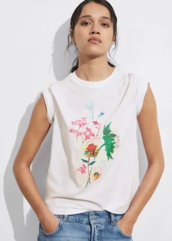 Shop & Other Stories Floral Print Jersey T-Shirt White Floral Print