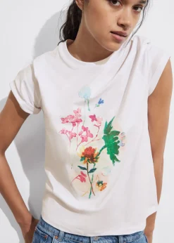 Shop & Other Stories Floral Print Jersey T-Shirt White Floral Print