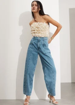 Best Sale & Other Stories Floral-Appliqué Bustier Top Cream