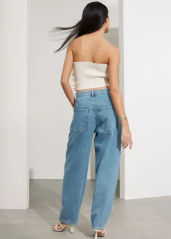 Best Sale & Other Stories Floral-Appliqué Bustier Top Cream