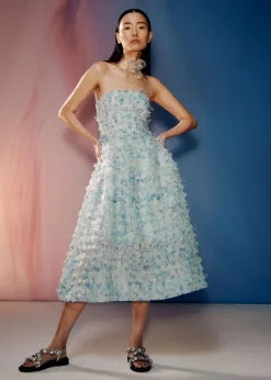 Best Sale & Other Stories Floral-Appliqué Midi Dress Green/Blue