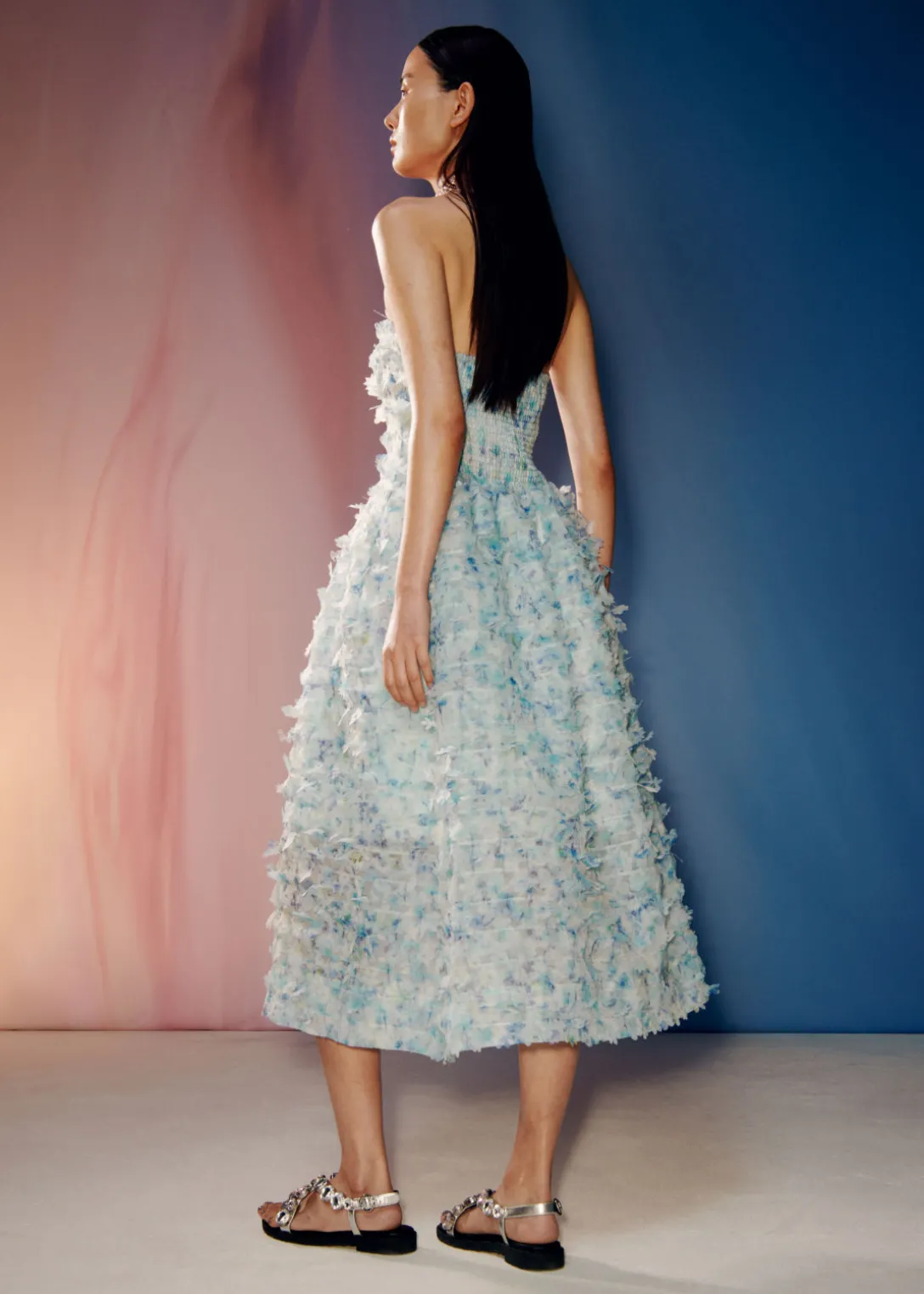 Best Sale & Other Stories Floral-Appliqué Midi Dress Green/Blue