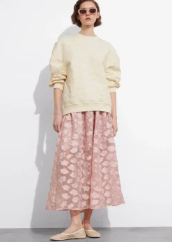 Cheap & Other Stories Floral-Appliqué Midi Skirt Pink