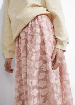 Cheap & Other Stories Floral-Appliqué Midi Skirt Pink