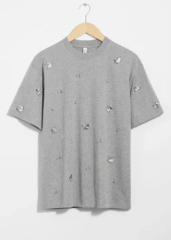 Discount & Other Stories Floral-Appliqué T-Shirt