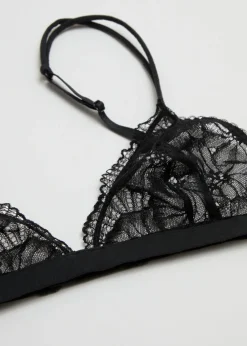 Sale & Other Stories Floral-Lace Soft Bra Black
