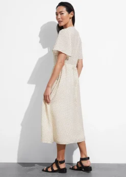 Hot & Other Stories Flutter-Sleeve Midi Dress