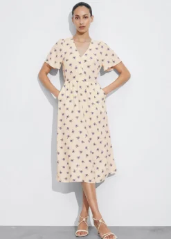 Hot & Other Stories Flutter-Sleeve Midi Dress