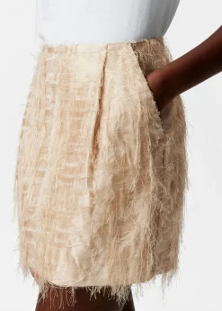 Fashion & Other Stories Frayed Mini Skirt Beige