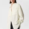 Flash Sale & Other Stories Frayed Patch-Pocket Shirt White
