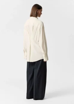 Flash Sale & Other Stories Frayed Patch-Pocket Shirt White