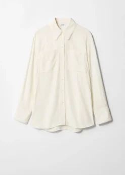Flash Sale & Other Stories Frayed Patch-Pocket Shirt White