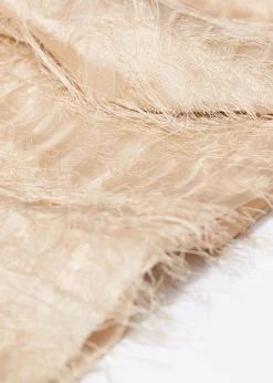 Clearance & Other Stories Frayed Top Beige