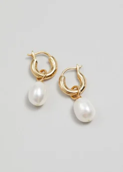Cheap & Other Stories Freshwater Pearl Hoops 18-karat Gold