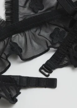 Clearance & Other Stories Frilled Sheer Soft Bra Black
