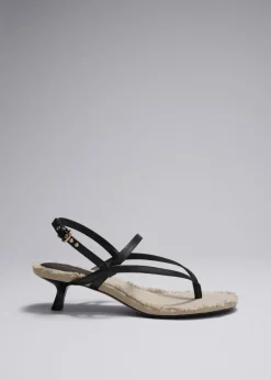 Best Sale & Other Stories Fringed Leather Sandals Black