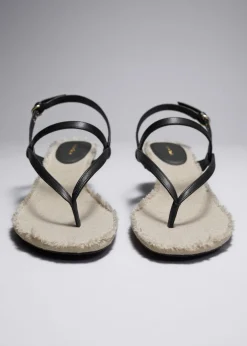 Best Sale & Other Stories Fringed Leather Sandals Black