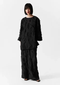 Online & Other Stories Fringed Mini Tunic Dress Black