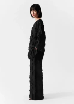 Online & Other Stories Fringed Mini Tunic Dress Black